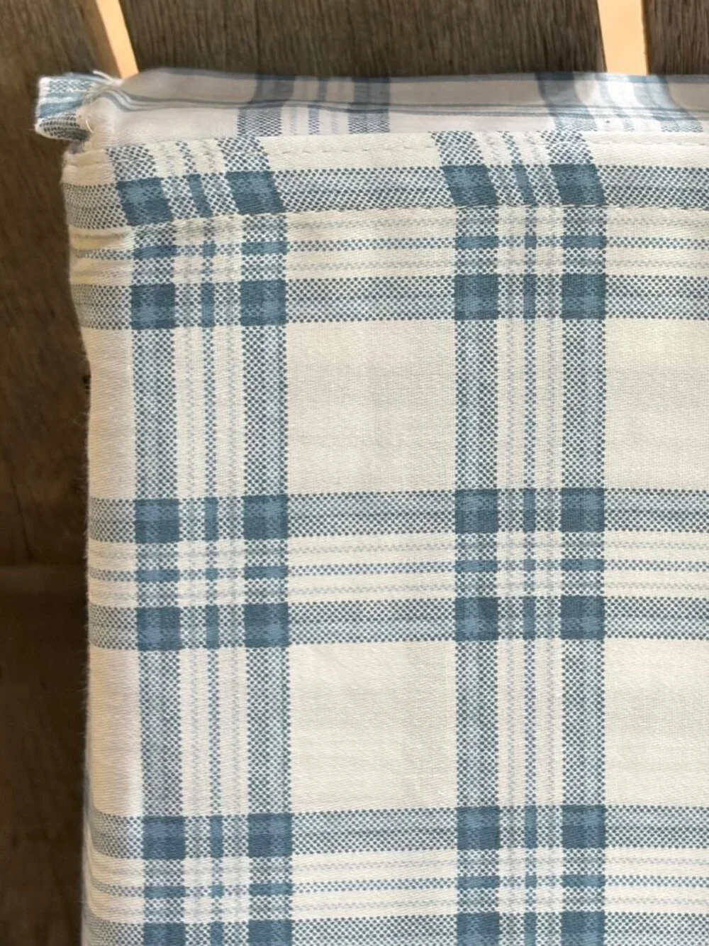 NEW Brooks Brothers Queen Size Cotton Sheet Set Blue / White Window Pane Plaid